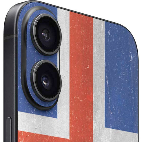 Iceland Flag Distressed iPhone 16 Plus Skin